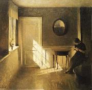 Peter ilsted Interior with Girl Reading oil painting
